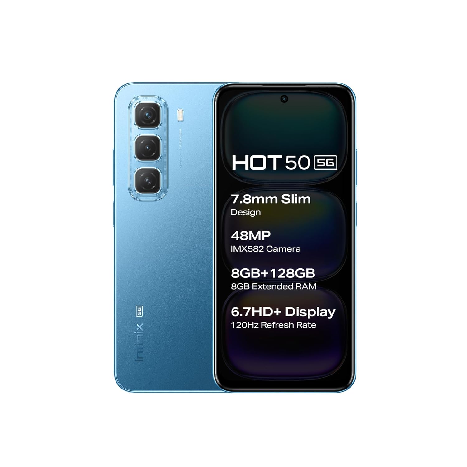 Infinix Hot 50 5G, Vibrant Blue (8GB, 128GB)