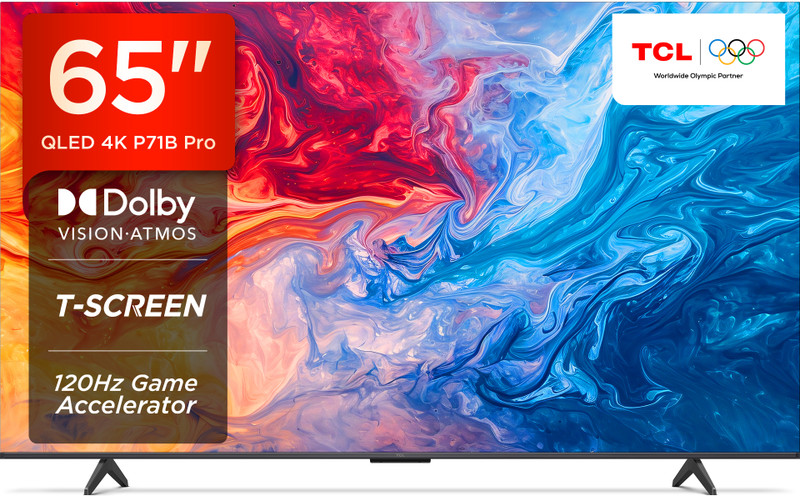 TCL P71B Pro 164 cm (65 inch) QLED Ultra HD (4K) Smart Google TV with Hands Free Voice Control |Dolby Vision- Atmos | DTS Virtual : X, ONKYO 2.1ch |120Hz Game Accelerator (65P71B Pro)(65P71B Pro)