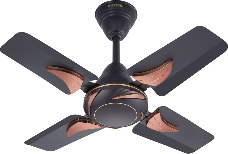 GESTOR Glossy Ultra High Speed 100% CNC Winding 24 Inch Decorative 600 mm 4 Blade Ceiling Fan(Smoked Brown | Pack of 1)