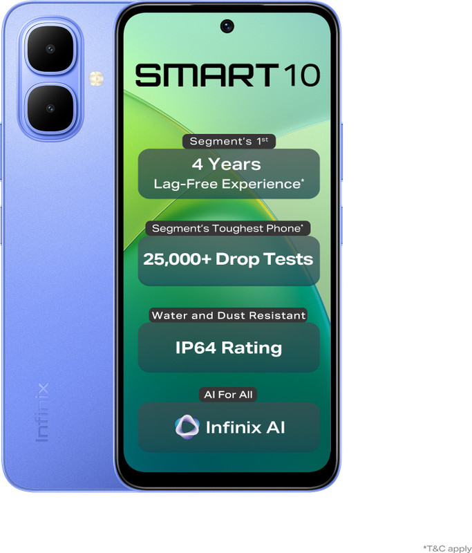 Infinix SMART 10 (Iris Blue, 64 GB)(4 GB RAM)